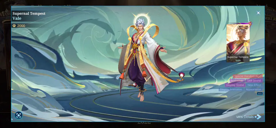 MLBB Vale Supernal Tempest Collection Album skin showcase
