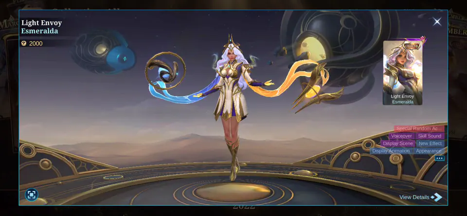 MLBB Esmeralda Light Envoy Collection Album skin showcase