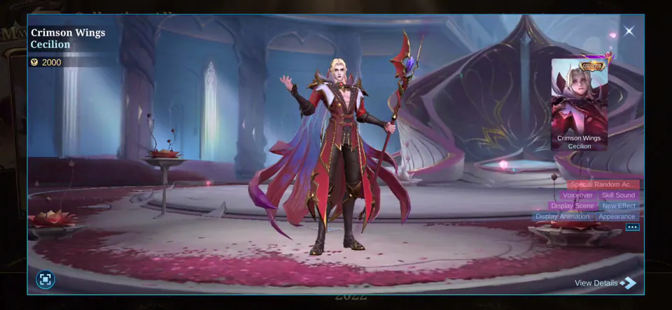 MLBB Cecilion Crimson Wings Collection Album skin showcase