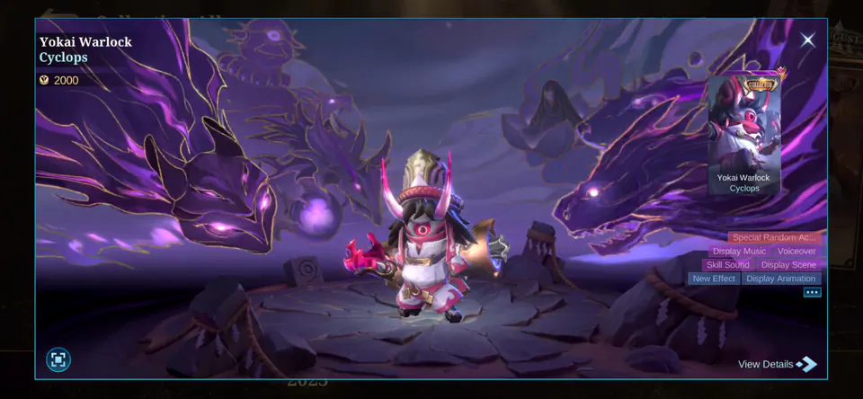 MLBB Cyclops Yokai Warlock Collection Album skin showcase