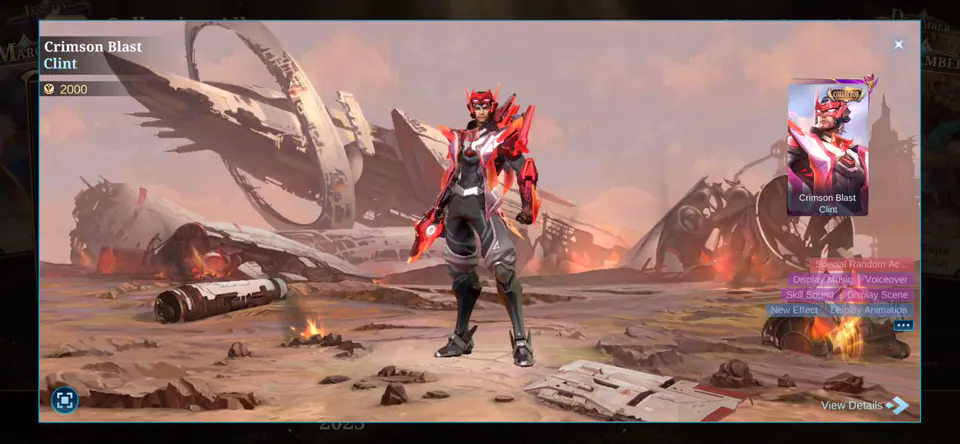 MLBB Clint Crimson Blast Collection Album skin showcase