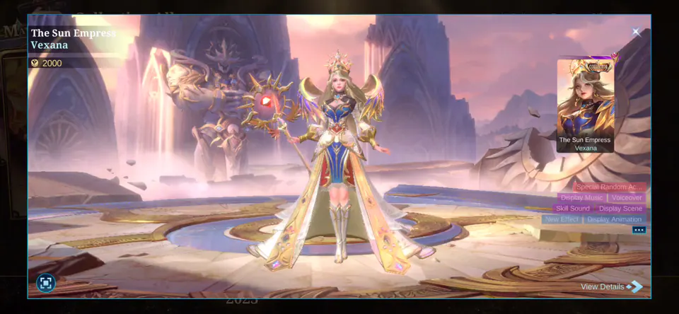 MLBB Vexana The Sun Empress Collection Album skin showcase