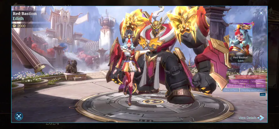 MLBB Edith Red Bastion Collection Album skin showcase