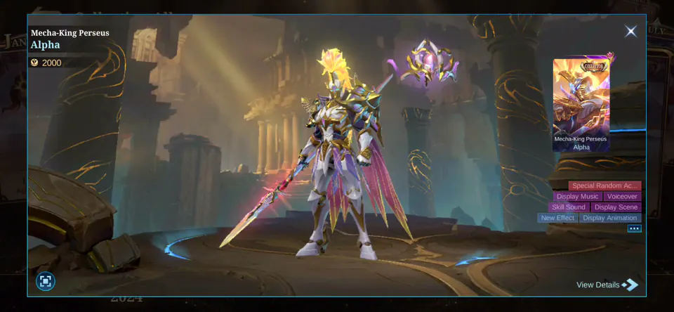 MLBB Alpha Mecha-King Perseus Collection Album skin showcase
