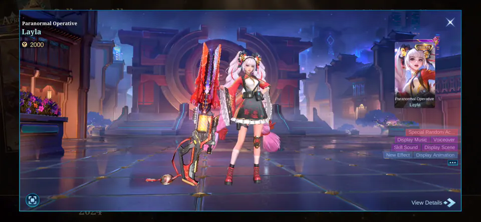 MLBB Layla Paranormal Operative Collection Album skin showcase