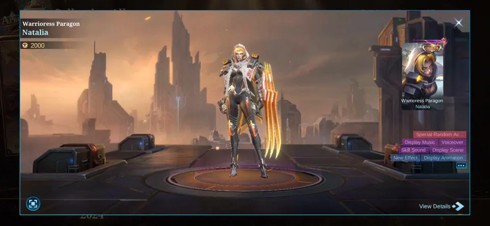 MLBB Natalia Warrioress Paragon Collection Album skin showcase