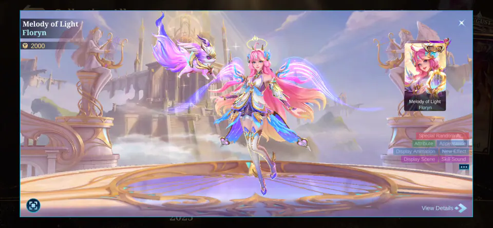 MLBB Floryn Melody of Light Collection Album skin showcase
