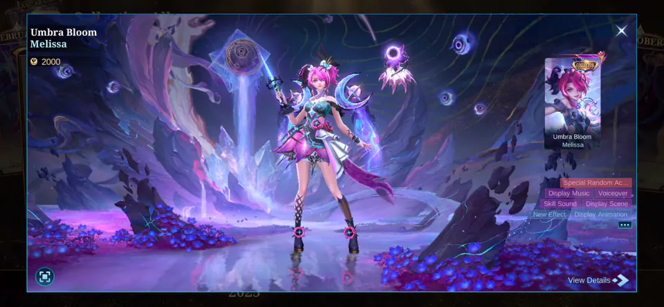MLBB Melissa Umbra Bloom Collection Album skin showcase