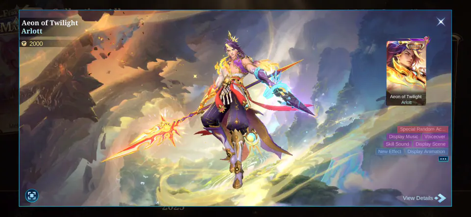 MLBB Arlott Aeon of Twilight Collection Album skin showcase