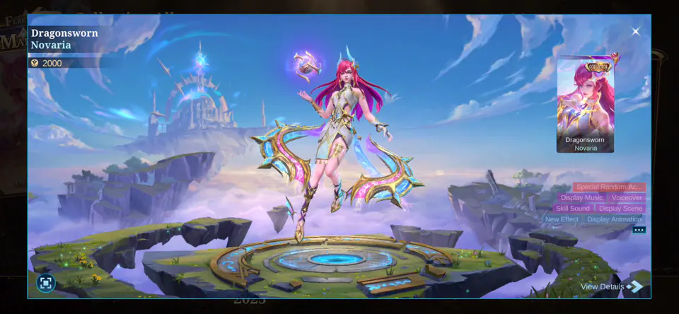 MLBB Novaria Dragonsworn Collection Album skin showcase