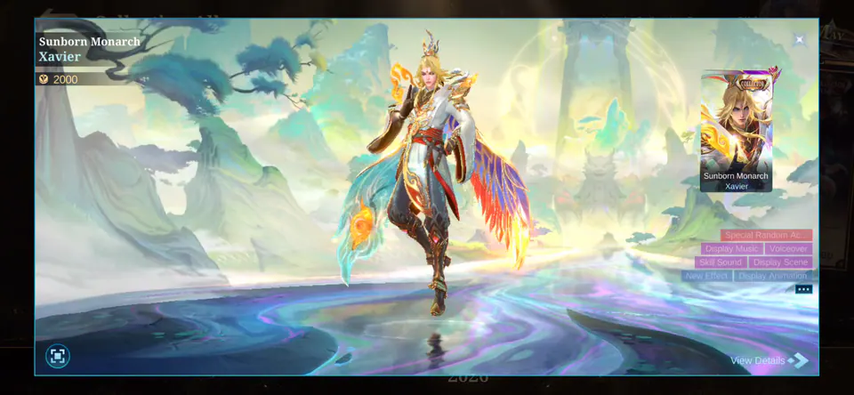 MLBB Xavier Sunborn Monarch Collection Album skin showcase