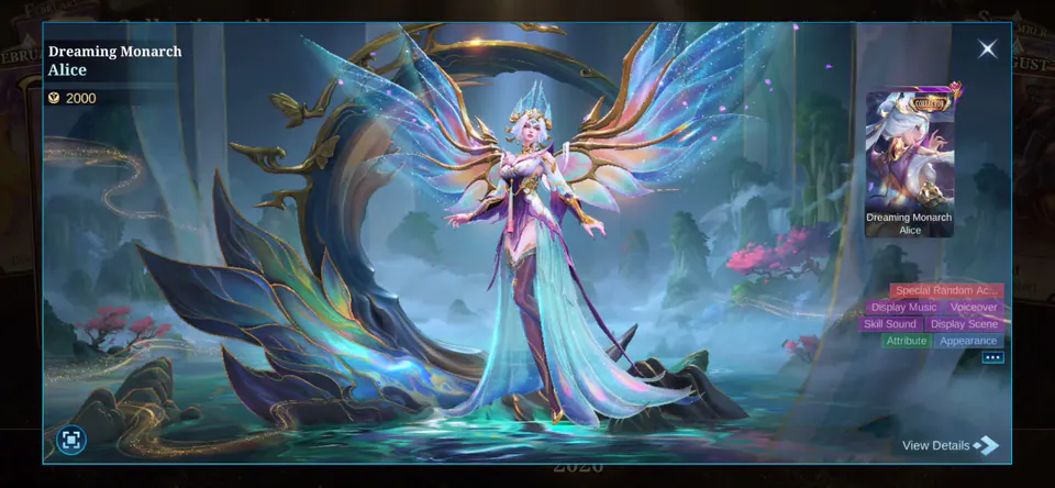 MLBB Alice Dreaming Monarch Collection Album skin showcase