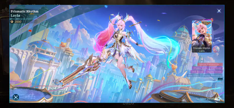MLBB Layla Prismatic Rhythm Collection Album skin showcase