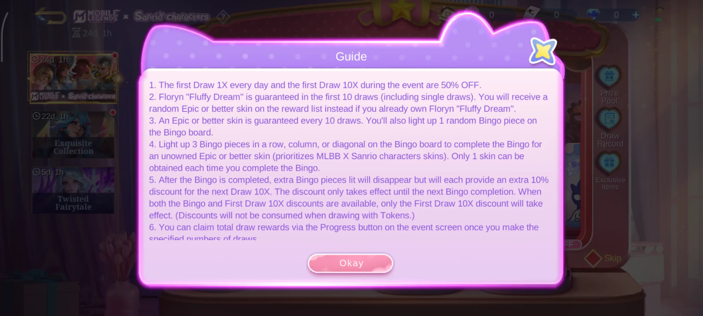Featured Sanrio draw rules captured in MLBB