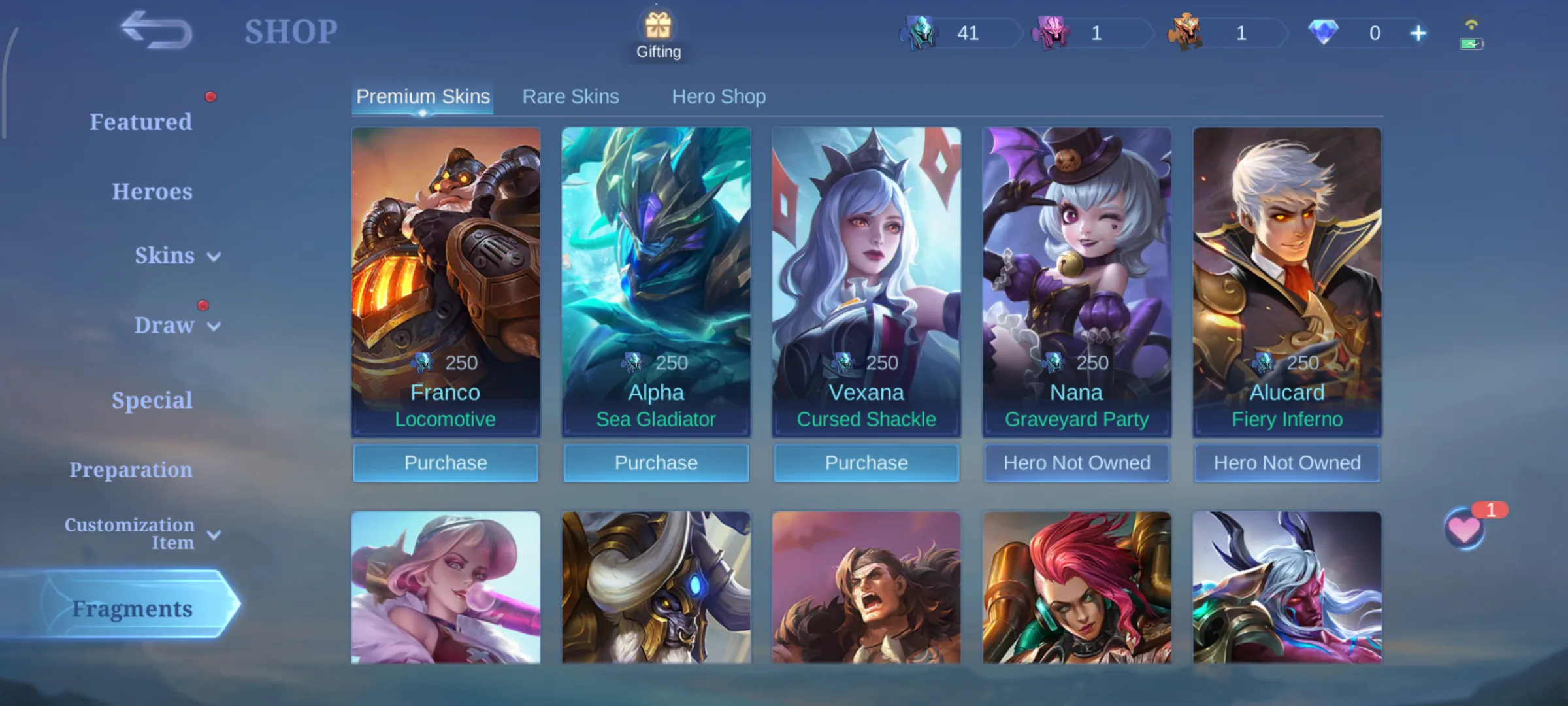 MLBB Shop fragments entry in June 2026