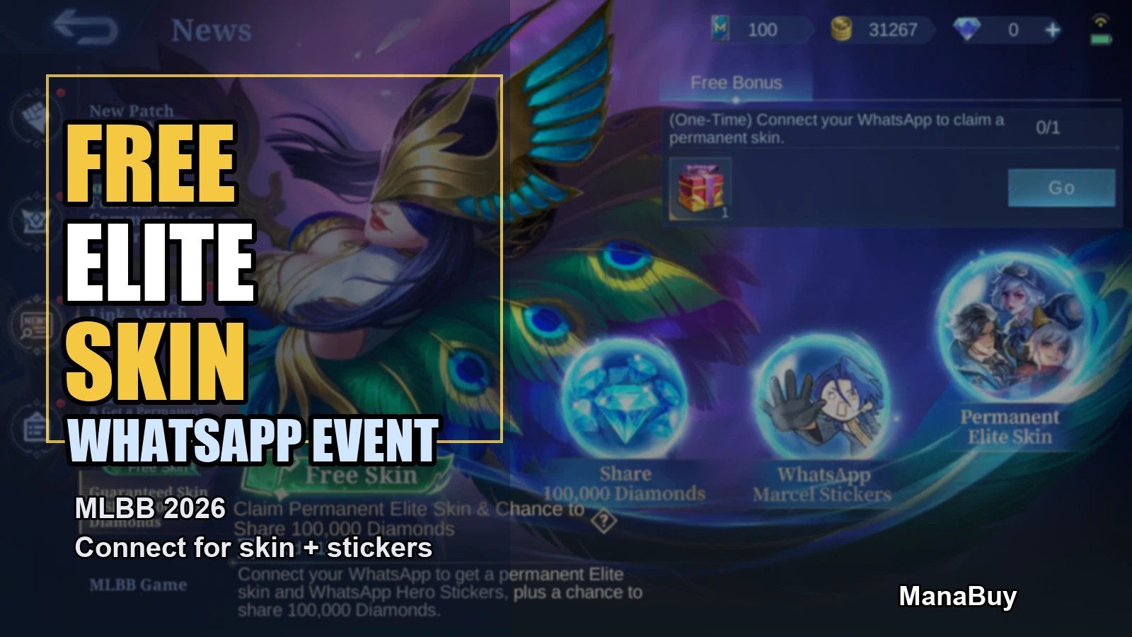 MLBB WhatsApp Free Elite Skin Event: Connect, Claim and Share Diamonds