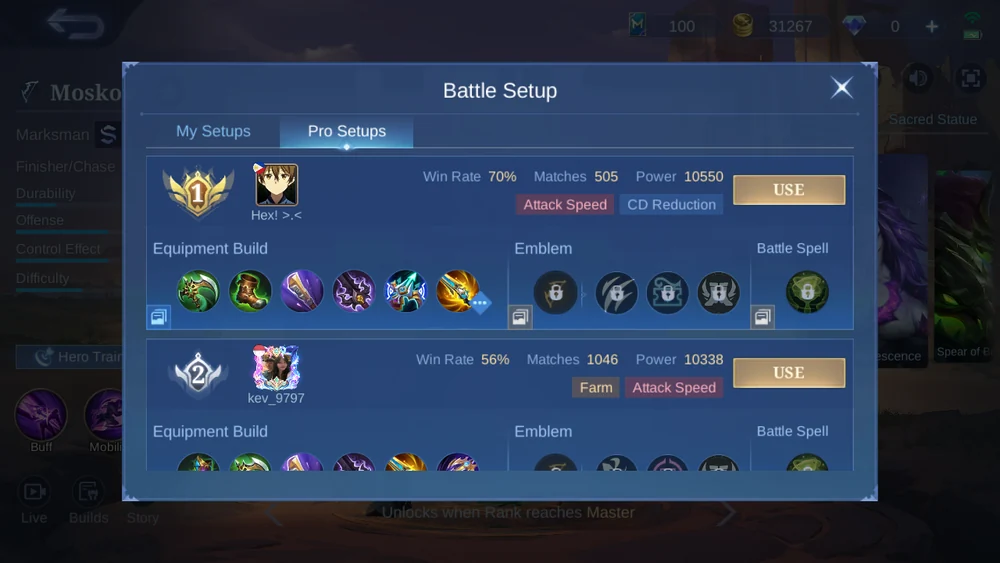 Moskov in-game Pro Setup snapshot 1