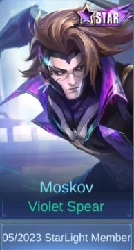 Moskov Violet Spear skin card in-game screenshot