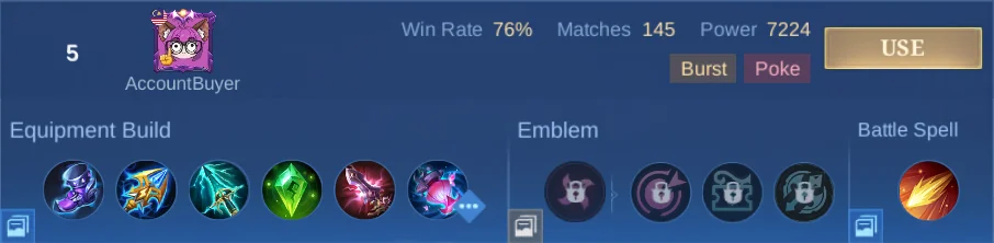 Nana Pro Setup 5 complete ranked build row