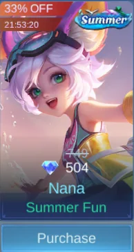 Summer Fun skin preview in Nana skin table