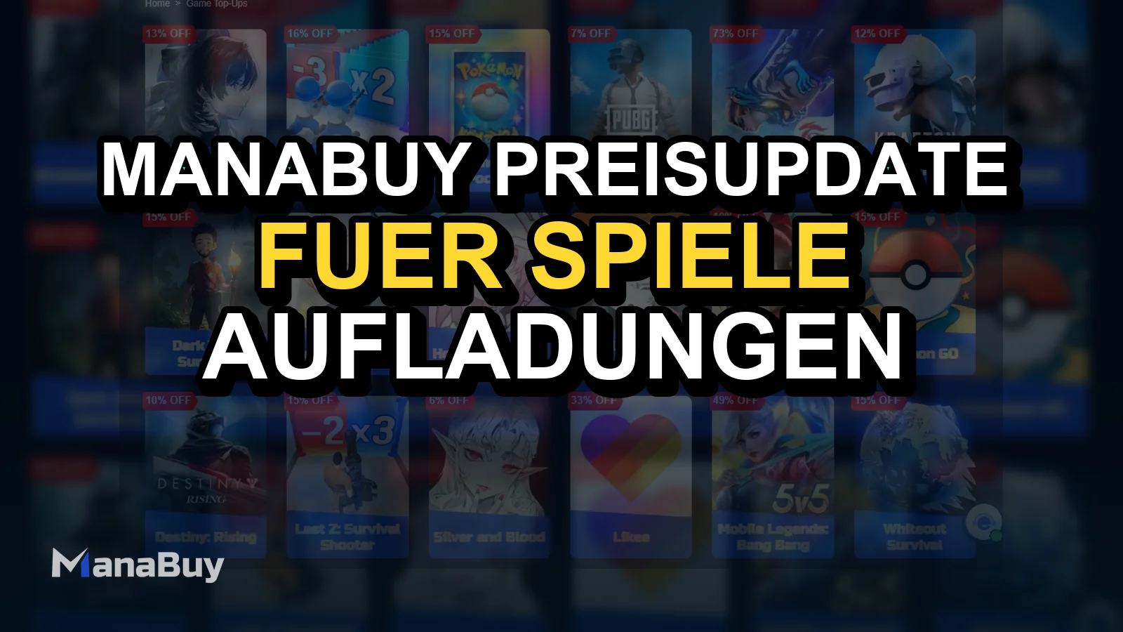 ManaBuy Preisupdate fuer Spiele-Aufladungen