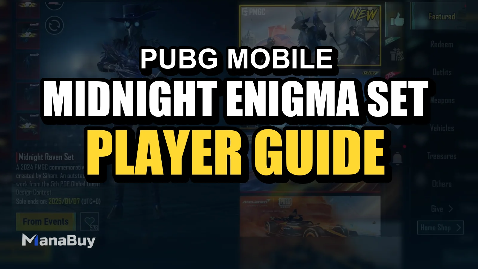PUBG Mobile Midnight Enigma Set Leak & Shadow Legend Return