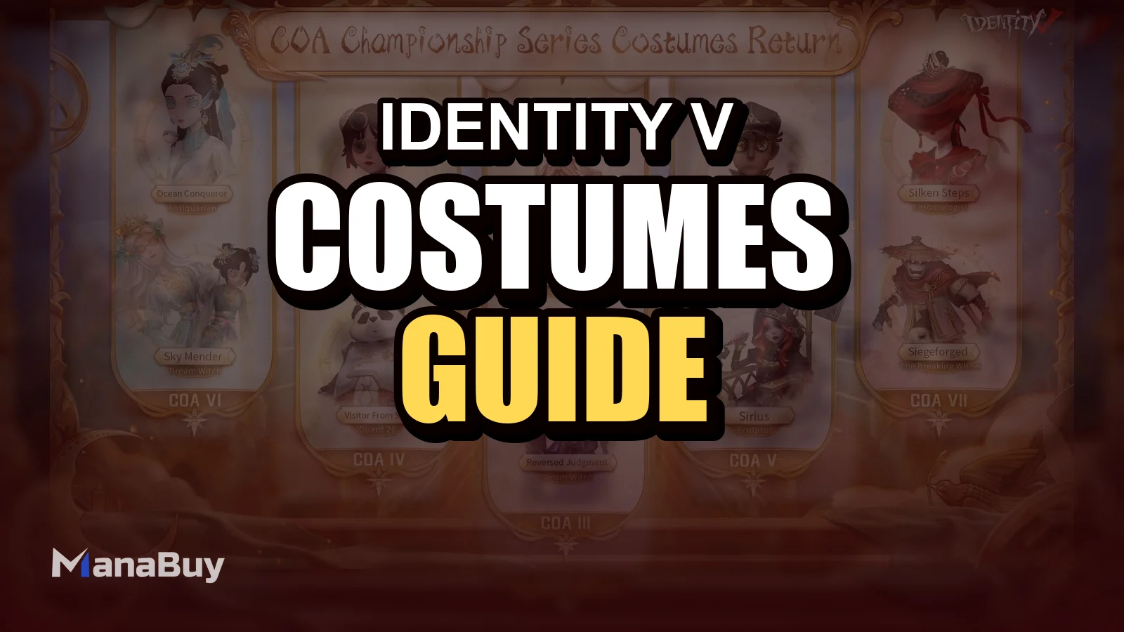 Les costumes de championnat COA de Identity V reviennent le 30 avril