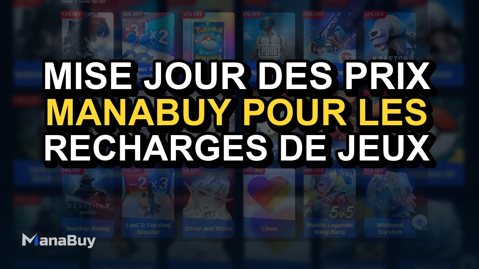 Mise a jour des prix ManaBuy pour les recharges de jeux