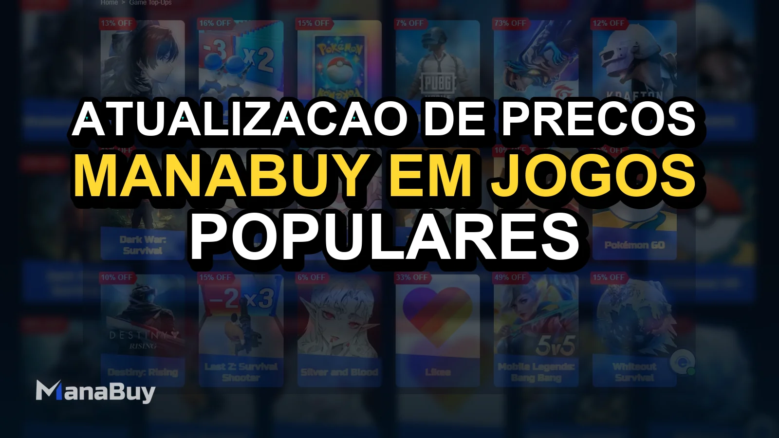 Atualizacao de precos ManaBuy em jogos populares