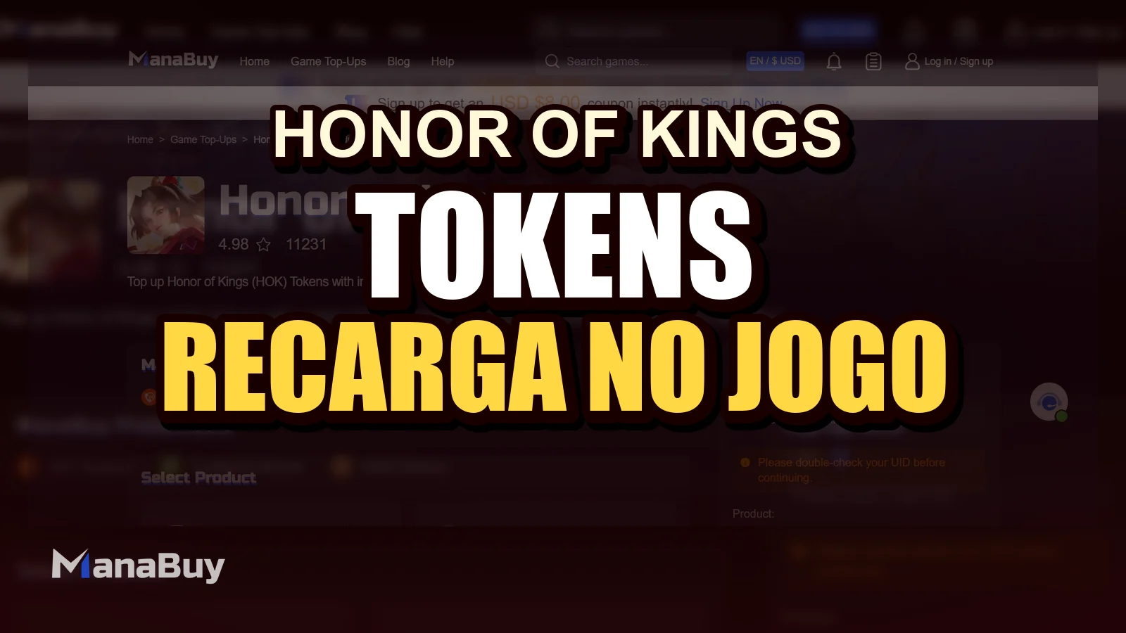 Guia de Honor of Kings Tokens: recarga no jogo e ManaBuy