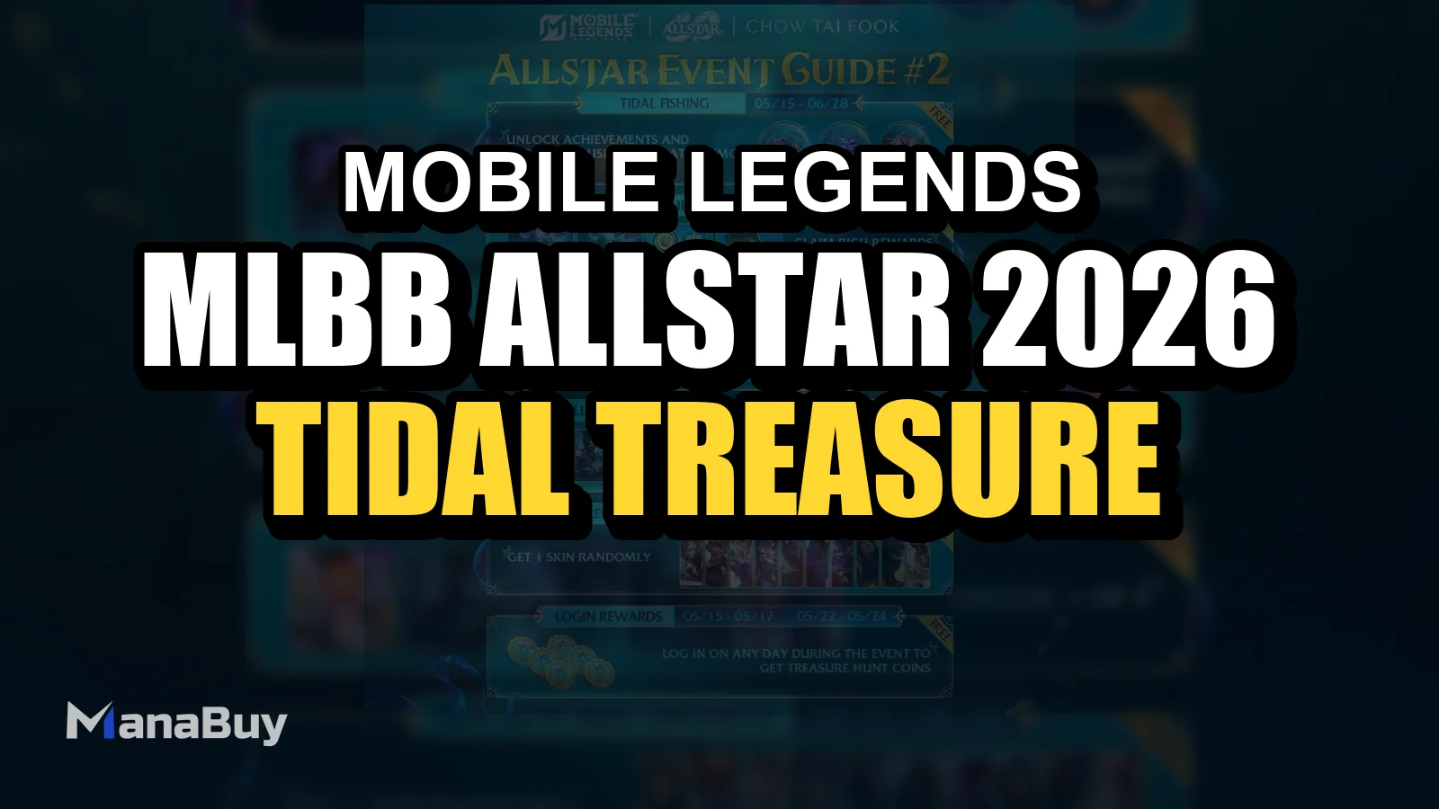 Guia MLBB ALLSTAR 2026 skins grátis: Tidal Treasure Hunt, Login Rewards e Epic Skin