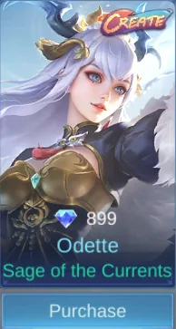 Sage of the Currents Odette skin card in-game