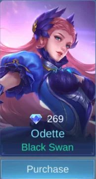 Black Swan Odette skin card in-game
