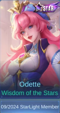 Wisdom of the Stars Odette skin card in-game