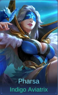 Pharsa Indigo Aviatrix skin card