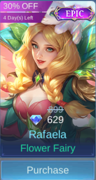 Flower Fairy Rafaela skin card in-game
