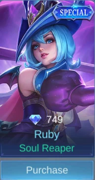 Soul Reaper Ruby skin card in-game