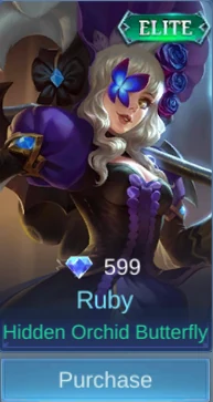 Hidden Orchid Butterfly Ruby skin card in-game