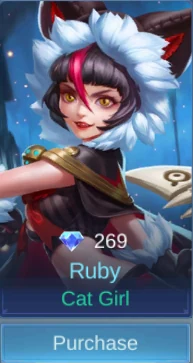 Cat Girl Ruby skin card in-game