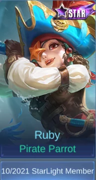 Pirate Parrot Ruby skin card in-game
