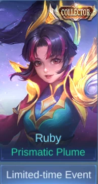 Prismatic Plume Ruby skin card in-game