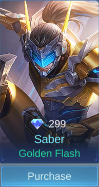Golden Flash Saber skin card