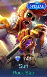 Rock Star Sun skin card in-game