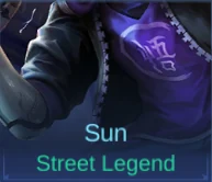 Street Legend Sun skin card in-game