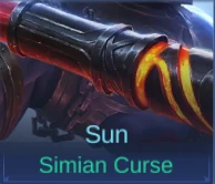 Simian Curse Sun skin card in-game