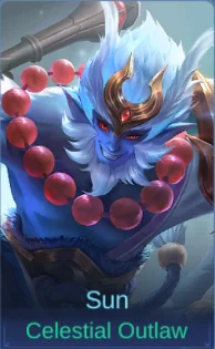 Celestial Outlaw Sun skin card in-game