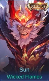 Wicked Flames Sun skin card in-game