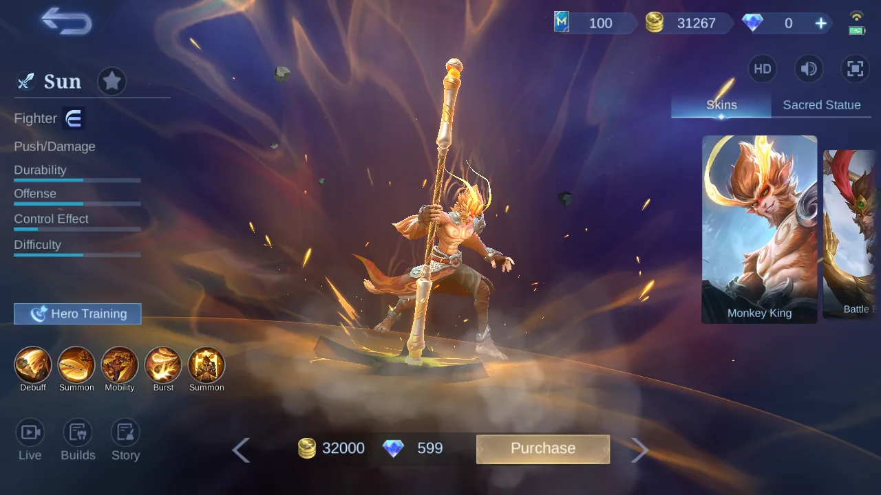 Sun hero page in-game