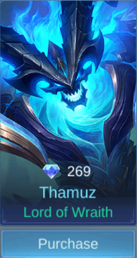 Lord of Wraith Thamuz skin card in-game