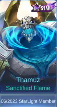 Sanctified Flame Thamuz skin card in-game